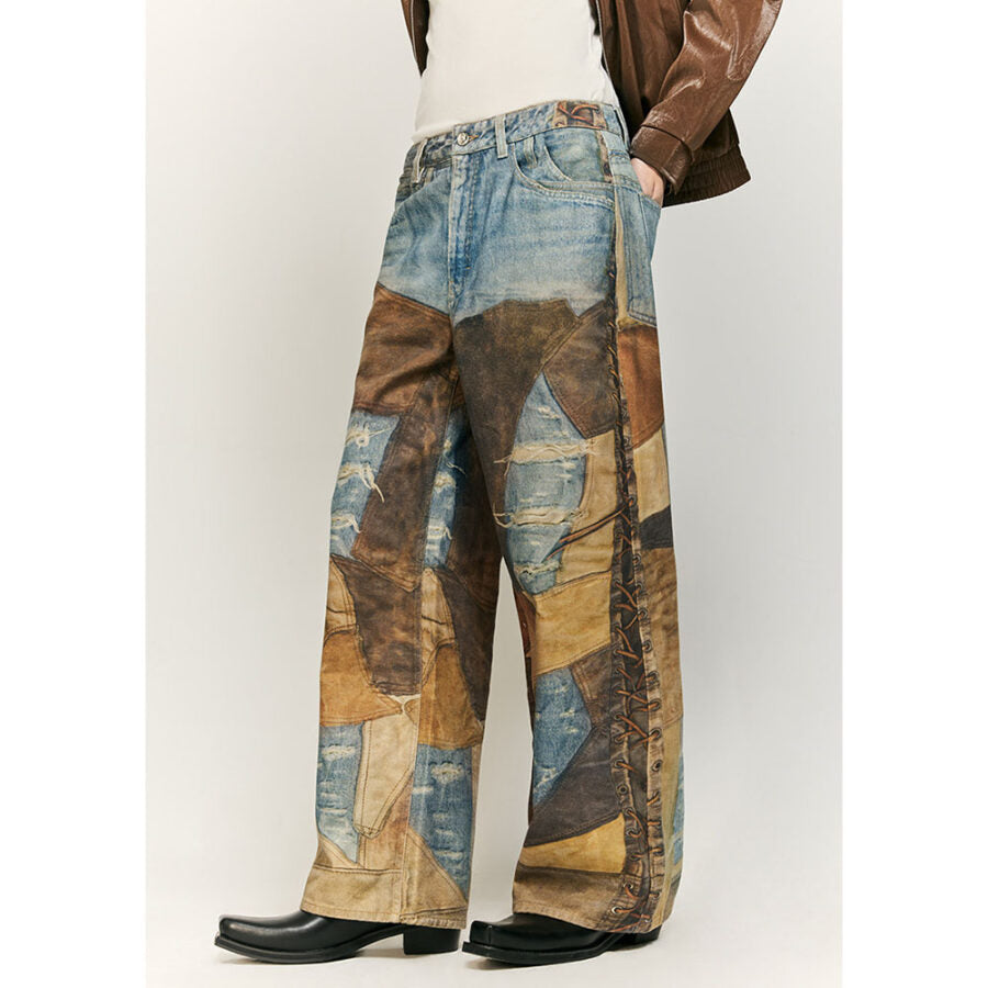 Printed Patchwork Artisan Jeans