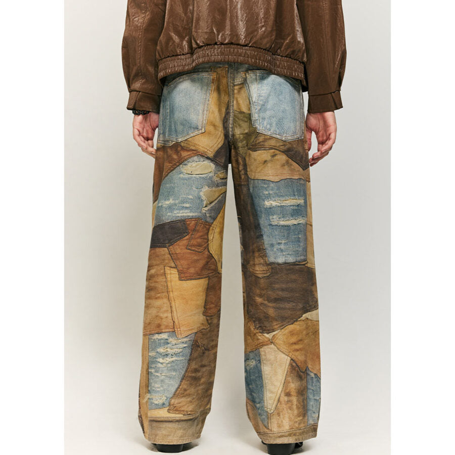 Printed Patchwork Artisan Jeans